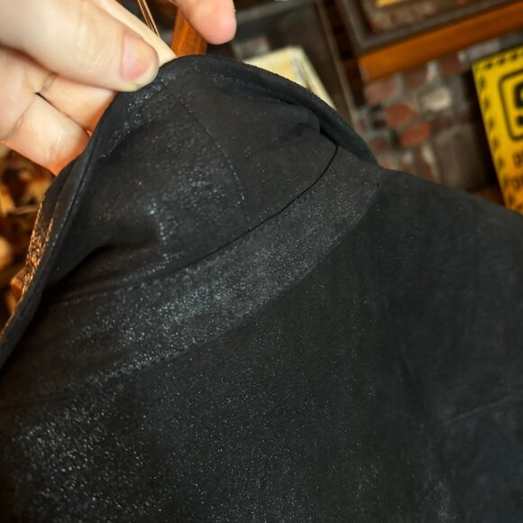 $698 JOHN VARVATOS Lionell Goatskin BLACK LEATHER JACKET (sz 50) - Picture 7 of 7